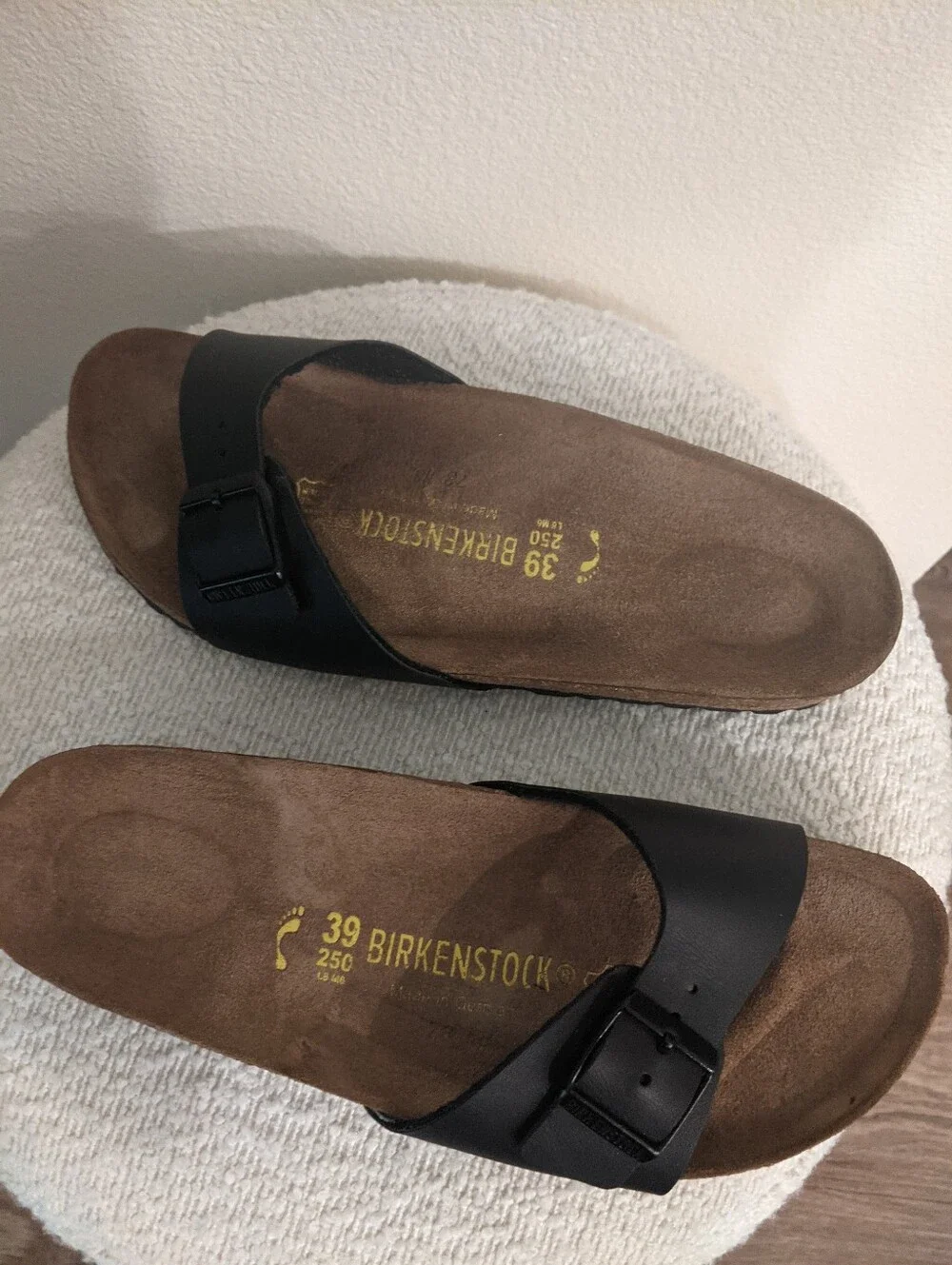 Birkenstock Men’s Black Madrid Slide Sandals Size 39